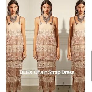 DYLANLEX Fringe Chain Strap Dress